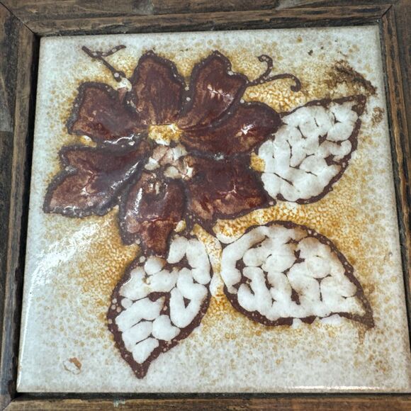 Hand Carved Wooden Mexico Box  Hand Painted Floral Flower Tile Made In Italy - Picture 6 of 9
